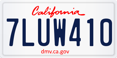 CA license plate 7LUW410