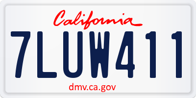 CA license plate 7LUW411