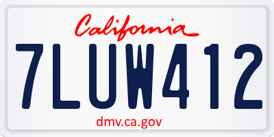 CA license plate 7LUW412