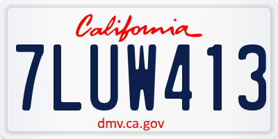 CA license plate 7LUW413