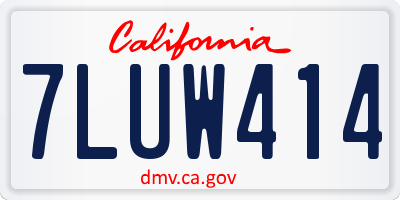 CA license plate 7LUW414
