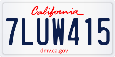 CA license plate 7LUW415