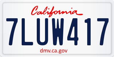 CA license plate 7LUW417