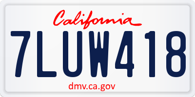 CA license plate 7LUW418