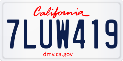 CA license plate 7LUW419