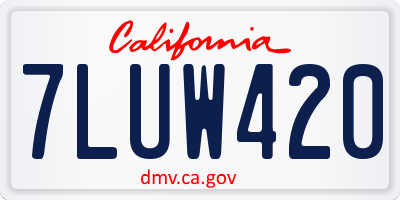 CA license plate 7LUW420