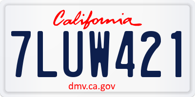 CA license plate 7LUW421