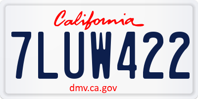 CA license plate 7LUW422