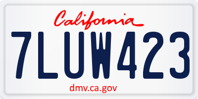 CA license plate 7LUW423