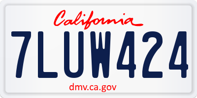CA license plate 7LUW424