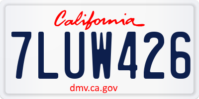CA license plate 7LUW426