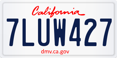CA license plate 7LUW427