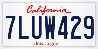 CA license plate 7LUW429