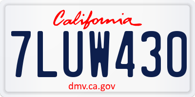 CA license plate 7LUW430