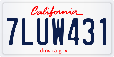 CA license plate 7LUW431