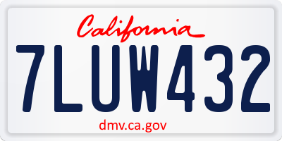 CA license plate 7LUW432