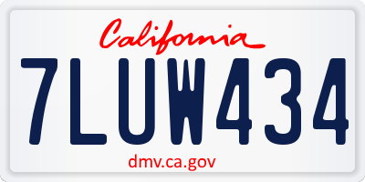 CA license plate 7LUW434