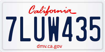 CA license plate 7LUW435