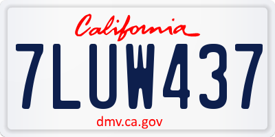 CA license plate 7LUW437