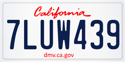 CA license plate 7LUW439