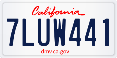 CA license plate 7LUW441