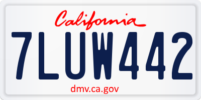 CA license plate 7LUW442