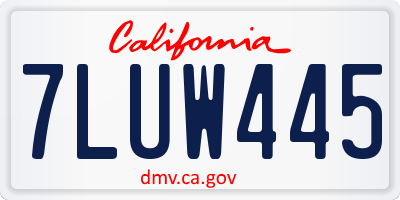 CA license plate 7LUW445