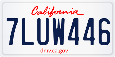 CA license plate 7LUW446