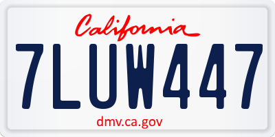 CA license plate 7LUW447