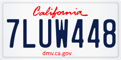 CA license plate 7LUW448