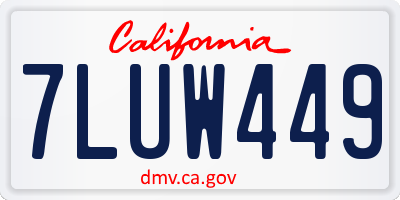 CA license plate 7LUW449