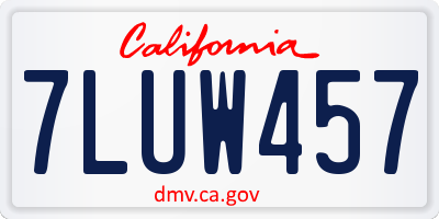CA license plate 7LUW457