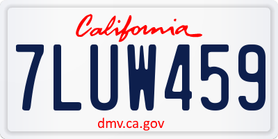 CA license plate 7LUW459