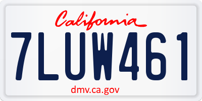 CA license plate 7LUW461