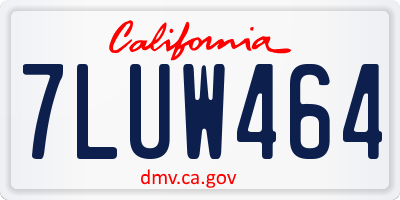 CA license plate 7LUW464