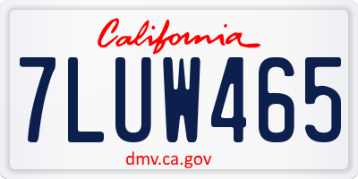 CA license plate 7LUW465