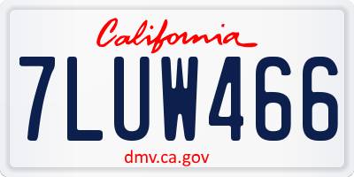 CA license plate 7LUW466