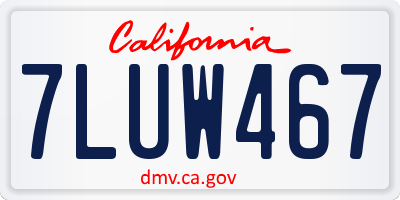 CA license plate 7LUW467
