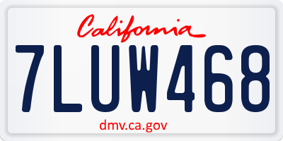 CA license plate 7LUW468