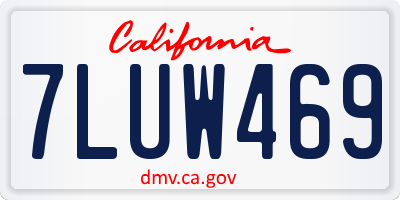 CA license plate 7LUW469