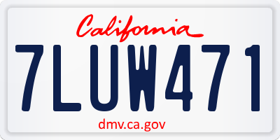 CA license plate 7LUW471