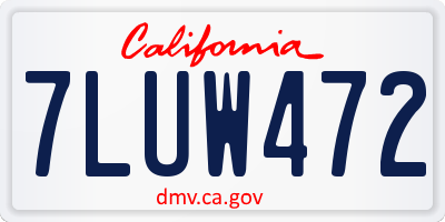 CA license plate 7LUW472