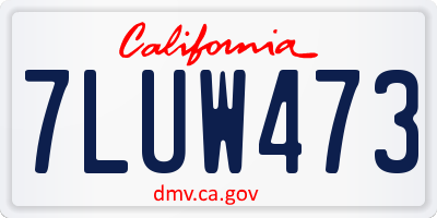CA license plate 7LUW473