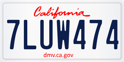 CA license plate 7LUW474