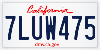 CA license plate 7LUW475