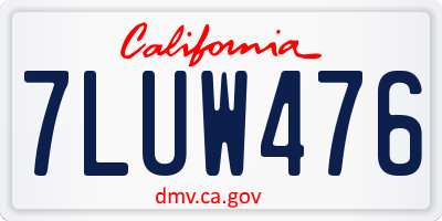 CA license plate 7LUW476