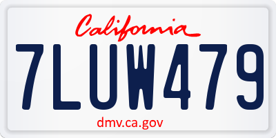 CA license plate 7LUW479
