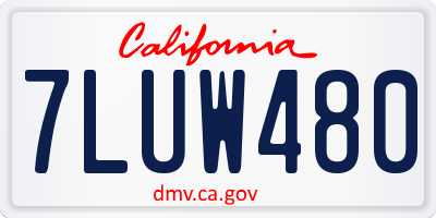 CA license plate 7LUW480