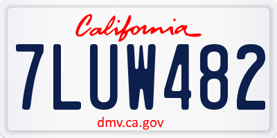 CA license plate 7LUW482