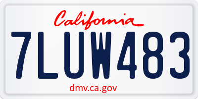 CA license plate 7LUW483